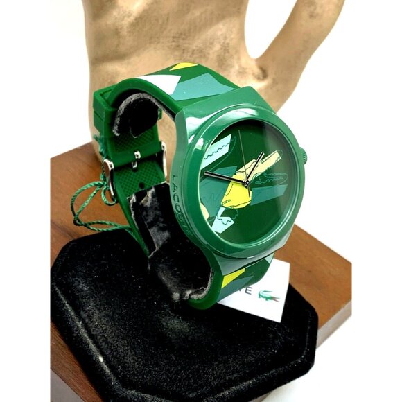 Lacoste Men's Watch 2011186 Quartz Neocroc Green Dial Rubber Band 42mm - Picture 2 of 13